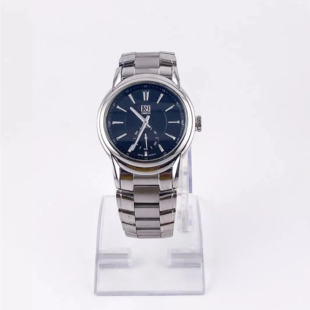 ESQ Movado Excel Black / Stainless Steel ES.01.1.14.5540 #113 new battery
